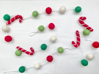 Christmas Colors Candy Cane Garland