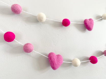 Shades of Pink Heart Garland