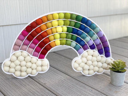 Ombre Felt Ball Cloud Rainbow - Redheadnblue