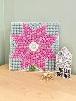 Pink Flower Wall Hanging or Shelf Sitter - Wool Jamboree