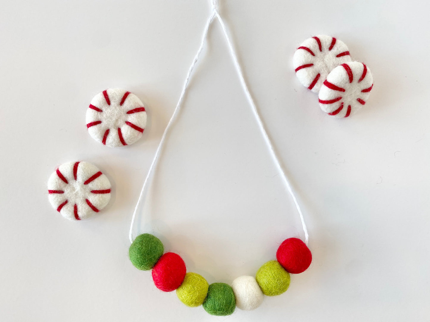Christmasy Felt Ball Necklace