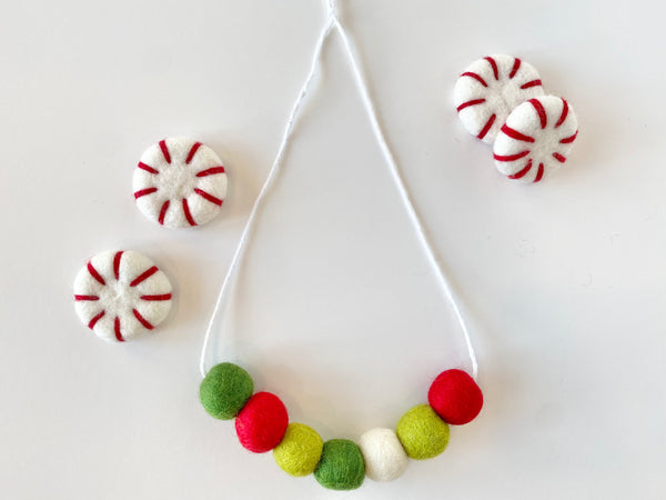 Christmasy Felt Ball Necklace