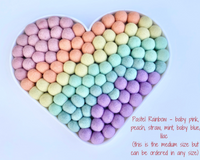 Rainbow Felt Ball Heart Wall Hangings