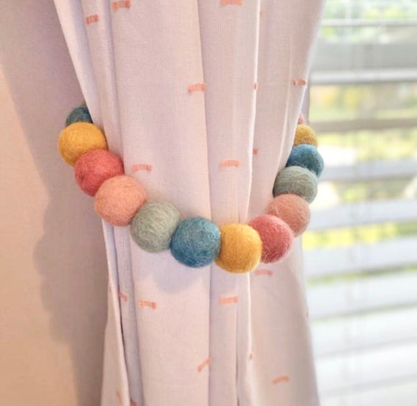 Dark Coral & Blues Curtain Ties