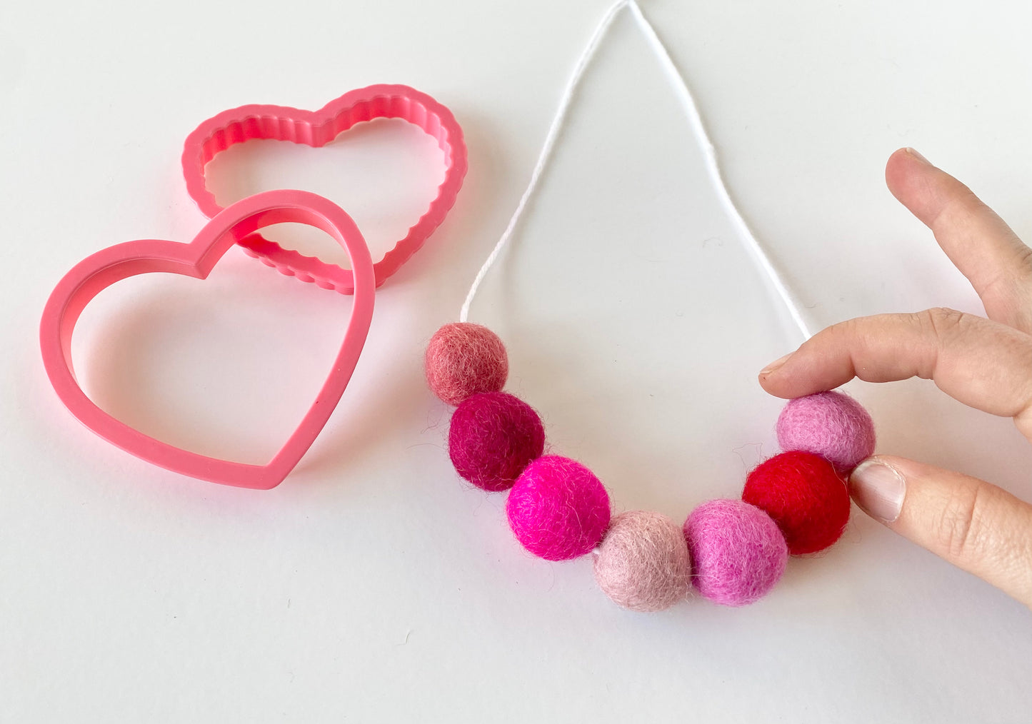 Valentine's Day Felt Ball Necklace