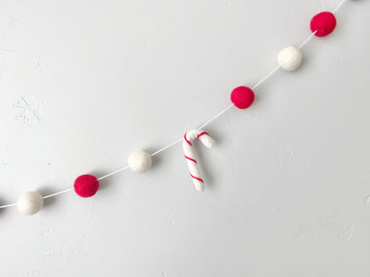 Red & White Candy Cane Garland