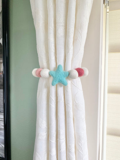 Turquoise Star Curtain Ties