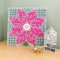 Pink Flower Wall Hanging or Shelf Sitter - Wool Jamboree