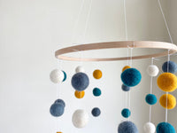 Cider & Peacock Felt Ball Ceiling Mobile