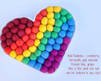 Rainbow Felt Ball Heart Wall Hangings