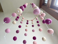Purples & Pinks Felt Ball Ceiling Mobile