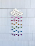 Muted Rainbow Felt Ball Rain Cloud - Redheadnblue