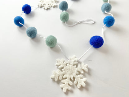 Blue Ombre Snowflake Garland