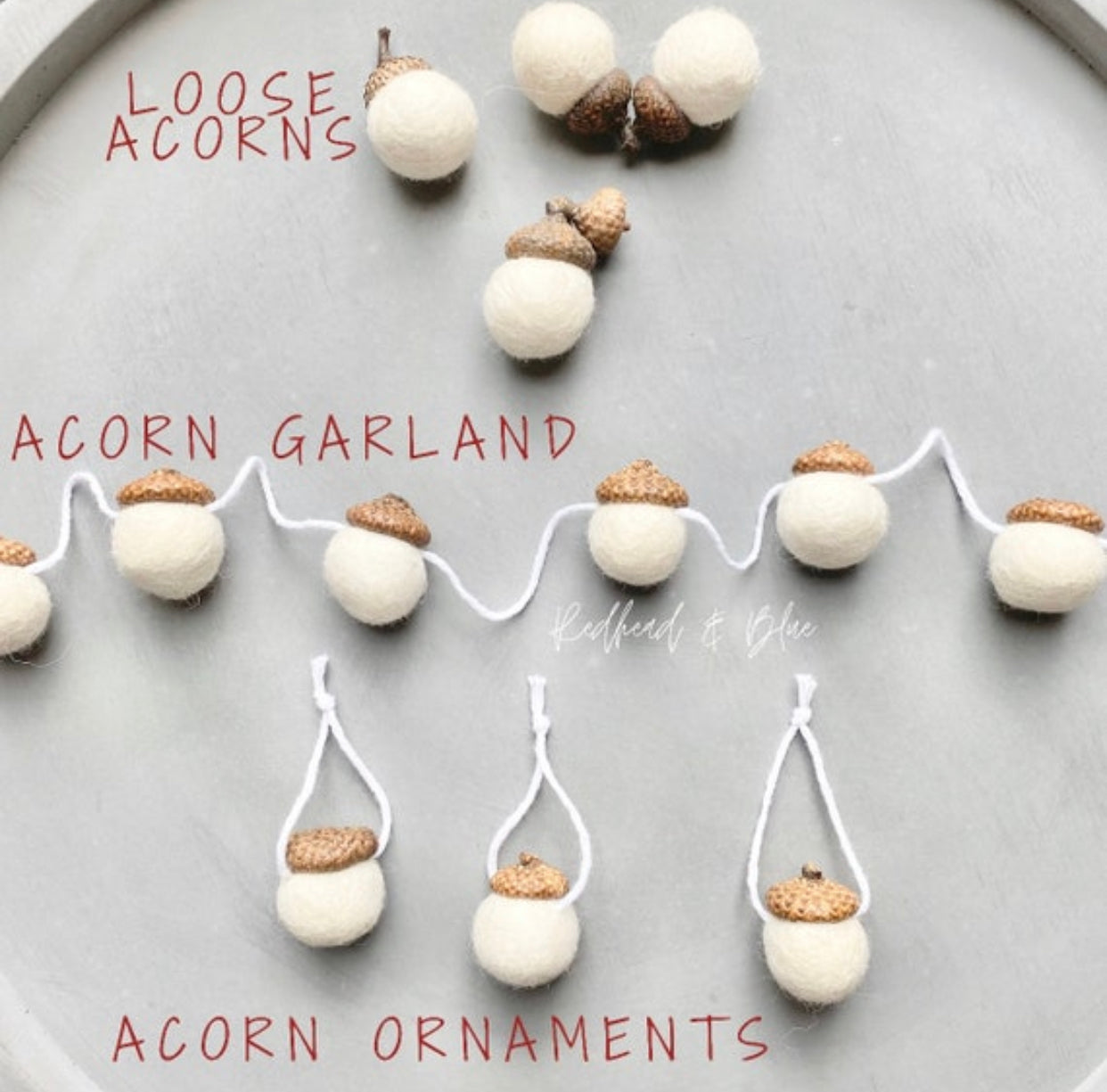 Oranges & Purples Wool Acorns