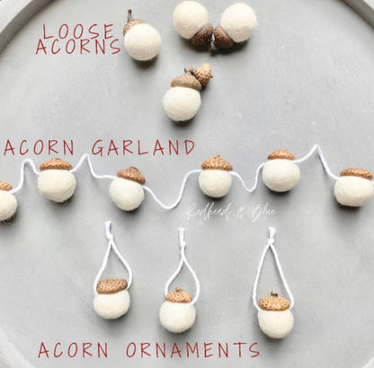 Oranges & Purples Wool Acorns