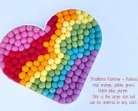 Rainbow Felt Ball Heart Wall Hangings