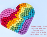 Rainbow Felt Ball Heart Wall Hangings