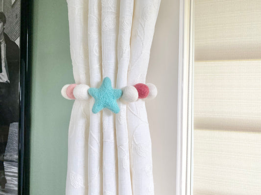Turquoise Star Curtain Ties