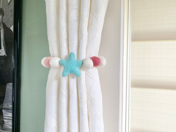 Turquoise Star Curtain Ties