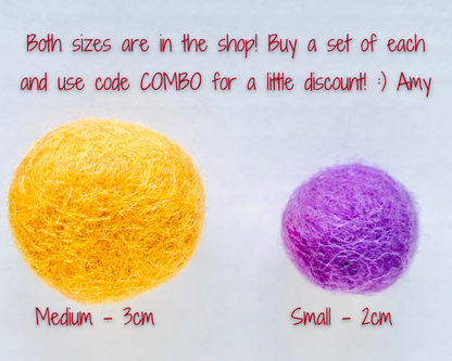 Medium Solid Wool Cat Toys - Redheadnblue