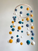 Cider & Peacock Felt Ball Ceiling Mobile