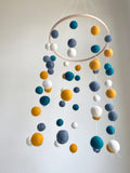 Cider & Peacock Felt Ball Ceiling Mobile