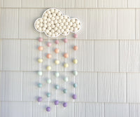Pastel Rainbow Felt Ball Rain Cloud - Redheadnblue