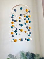 Cider & Peacock Felt Ball Ceiling Mobile