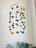 Cider & Peacock Felt Ball Ceiling Mobile