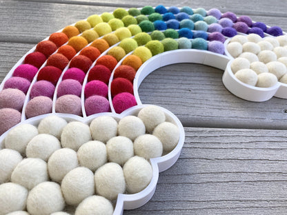 Ombre Felt Ball Cloud Rainbow - Redheadnblue