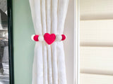 Red & White Heart Curtain Ties