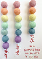 Pastel Rainbow Felt Ball Ceiling Mobile